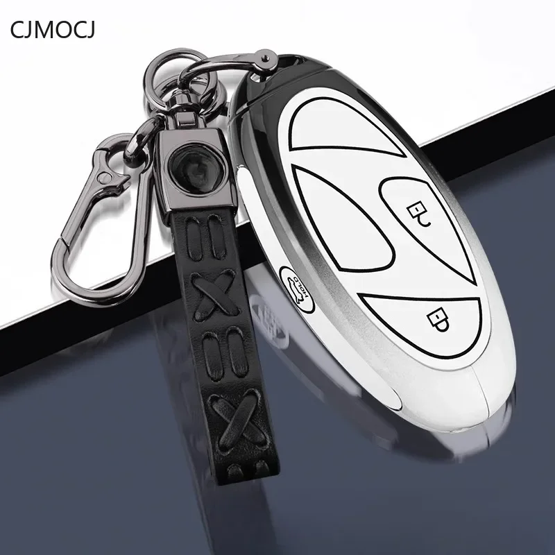 For 2024 Hyundai Sonata 11th Gen Zinc Alloy Car Remote Key Case Cover Shell Keychain Accessories