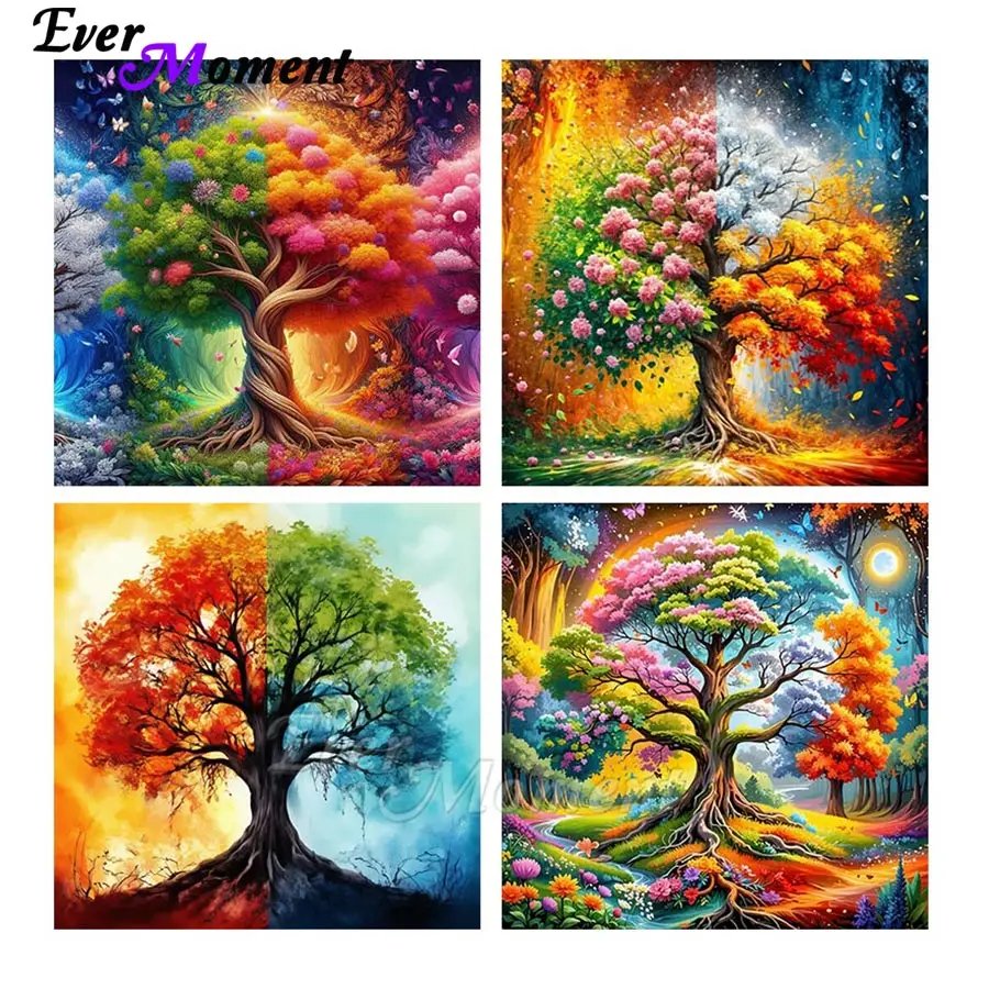 

5D DIY Colorful Trees Seasons Landscape Diamond Embroidery Rhinestone Painting Art Decor for Wall ASF3103
