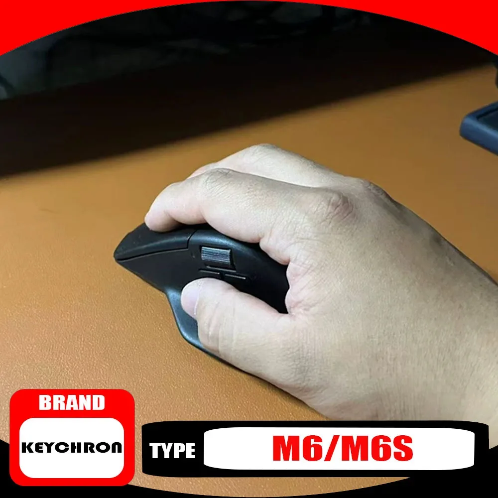 Keychron M6/M6s A1 A3 A23 A24 Wireless Mouse Bluetooth PAW3395/PAW3950 1K/8K Ergonomic Customized Esports Mouse Pc Accessories