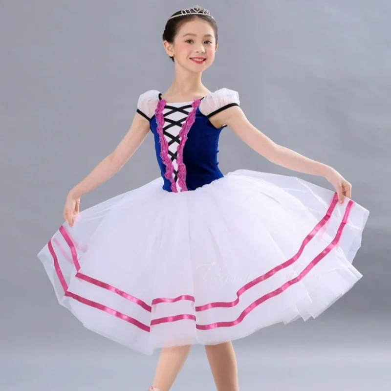 

New Ballet Tutu Suede Long Princess Tutu Skirt Girls Adult Performance Ballet Modern Dance Dress Group Activities Stage Costumes