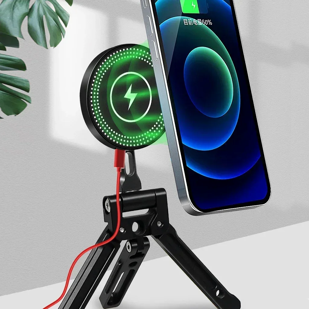 Magnetic Phone Holder Adjustable Tripod for 38mm ARCA Ball Head Mount for IPhone MagSafe Stand Desktop Live Phone Accessories