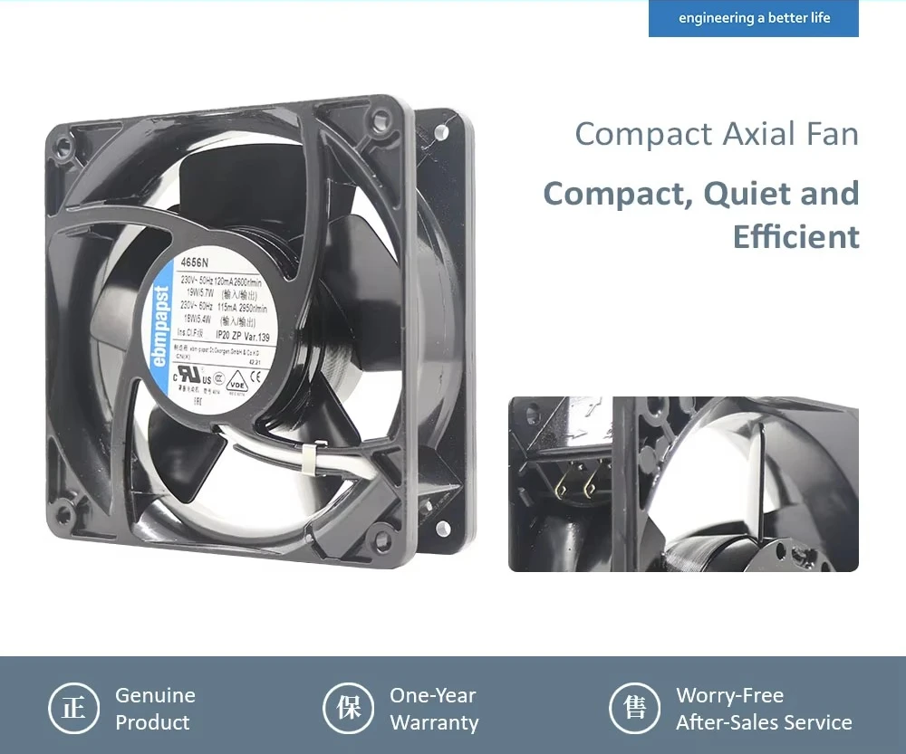 4656N 120x120x38mm 12038 230V AC Industrial Electrical Windshield Cabinet Oven Axial Cooling Fan OEM