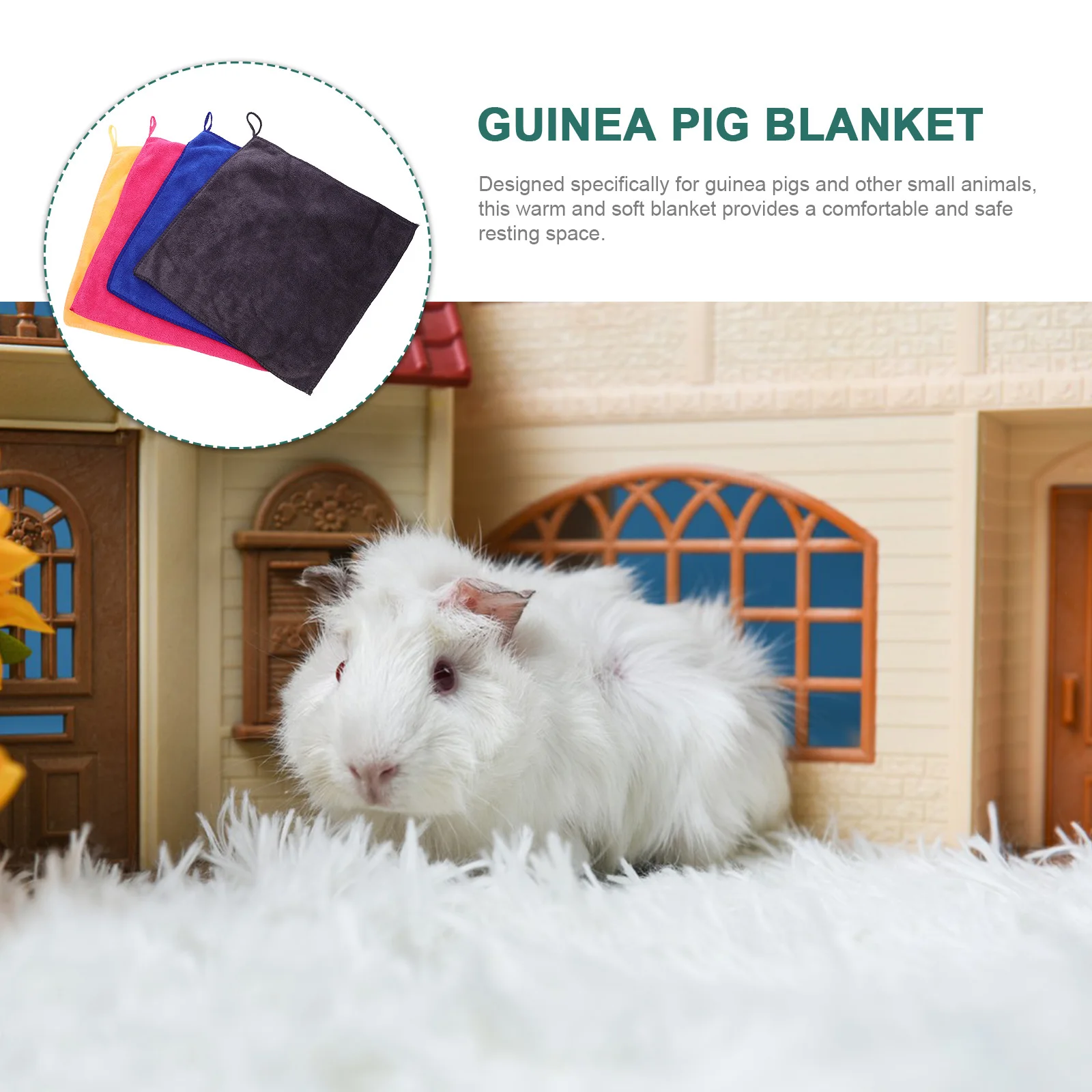 

8Pcs Reusable Small Animal Blanket Warm Sleeping Mat for Guinea Pig Hamster Cage Bedding Soft Comfortable Pad Guinea Pig Blanket