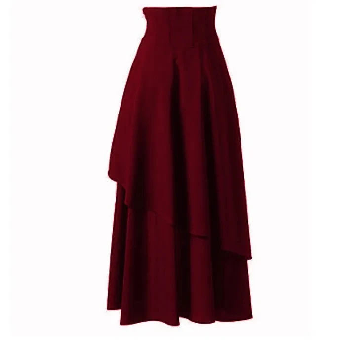 여성용 중세 르네상스 고딕 스팀펑크 스커트, 해적 의상, 할로윈 카니발 파티, 빈티지 원피스, 밑단 맥시 스커트