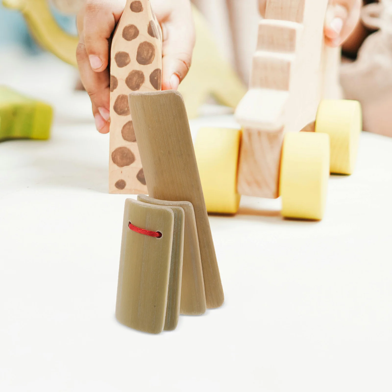 4 Uds. De claquetas de bambú para niños, castañuelas de mano, instrumentos musicales tradicionales chinos Kuaiban para principiantes, música familiar para escenario