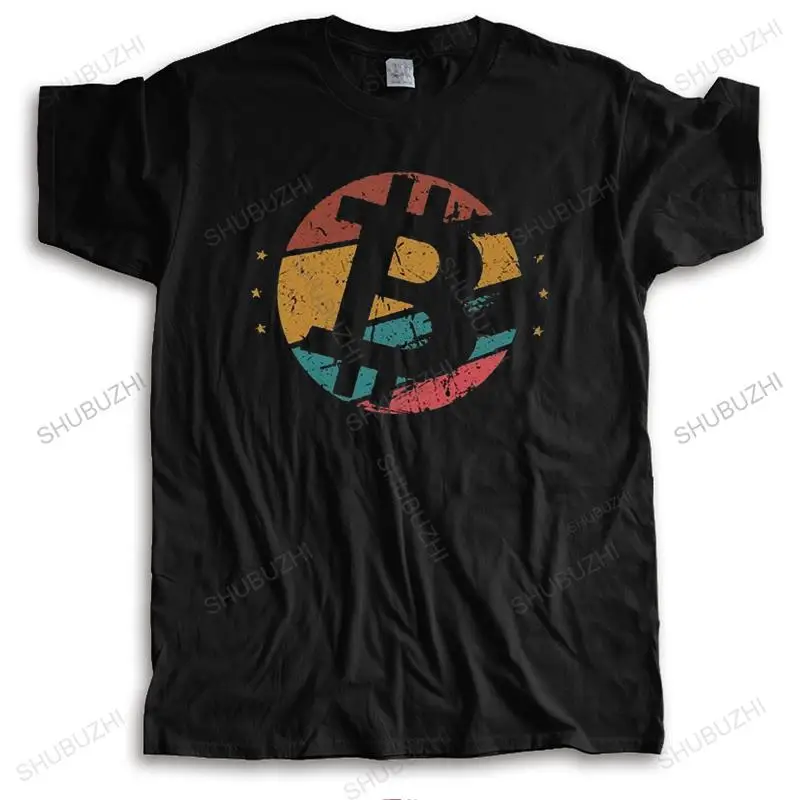 Streetwear Mens Vintage Bitcoin Tshirt Short Sleeved Cotton T-shirt  BTC Cryptocurrency Crypto Shirt Blockchain Tee Top Clothing