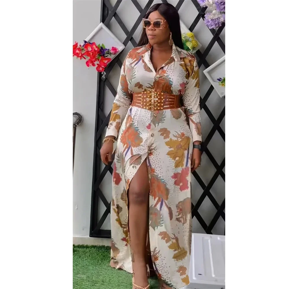 

Plus Size African Dresses For Women Dashiki Print Floral Maxi Robe Dubai Turkey Muslim Abayas Party Gown Boho Boubou Clothes