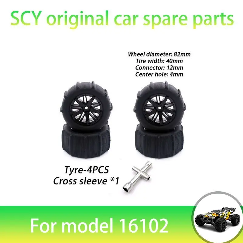 

SCY 16102PRO 1/16 RC Car Original Spare Parts 6324 Tire 4pcs Suitable for SCY 16101 16102 16103 Car