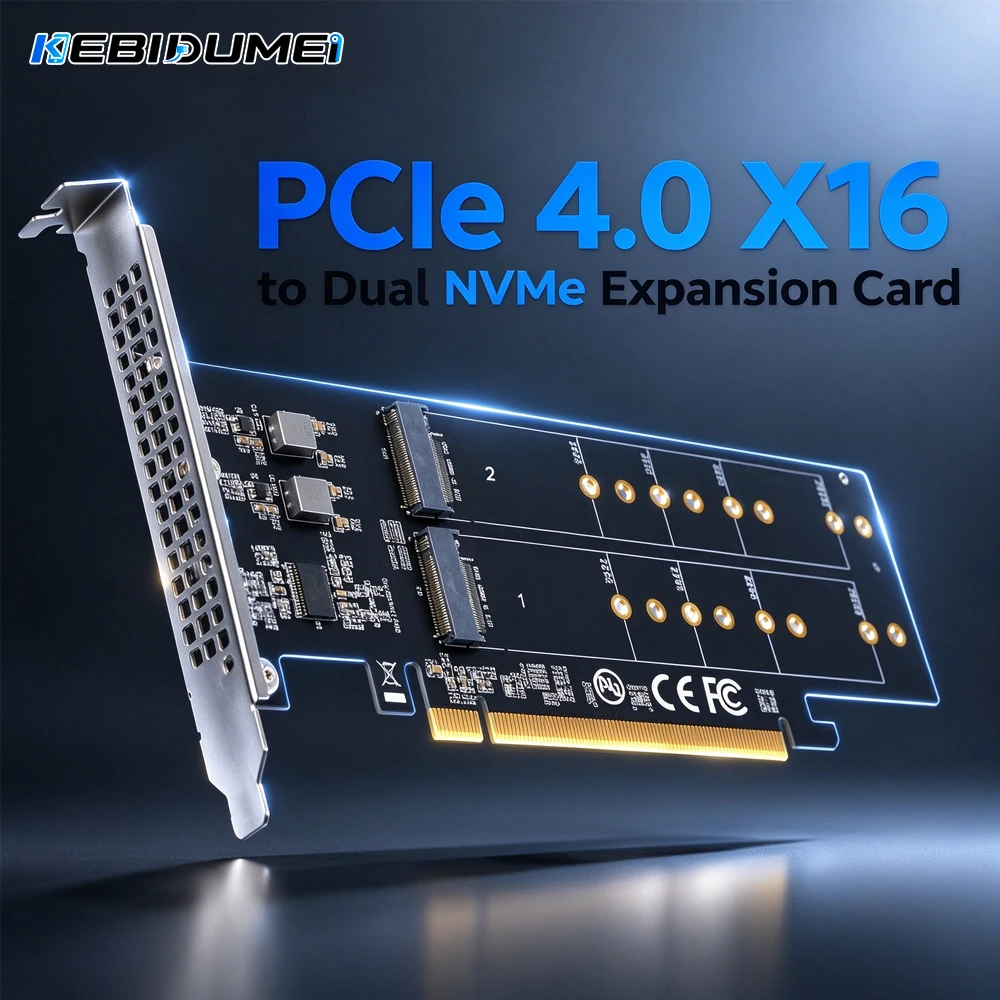 KEBIDUMEI PCIe 4.0 X16 X8 NVMe M.2 SSD Expansion Card Gen4 PCI Express Adapter Card for 2230/2242/2260/2280 M.2 NVMe SSD