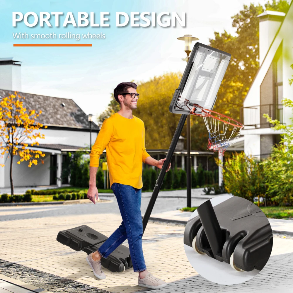 Draagbaar basketbalrek voor buiten, geschikt voor kinderen en volwassenen, duurzame familiespelset