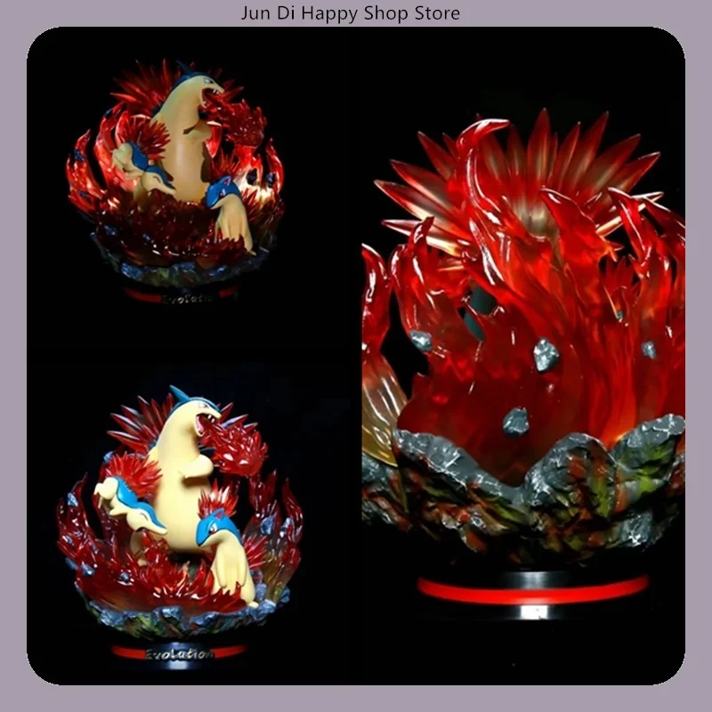 

27CM Typhlosion Glow Version Scene Anime Figure Model Statue Collection Desktop Decoration Ornament Toys Gifts