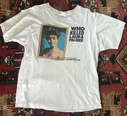 Camiseta de la serie de Tv de los 90 para hombre, camisa informal con estampado de S-3Xl de Twin Peaks, Who Kill, Laura, ④, 1990, David Lynch, Vtg