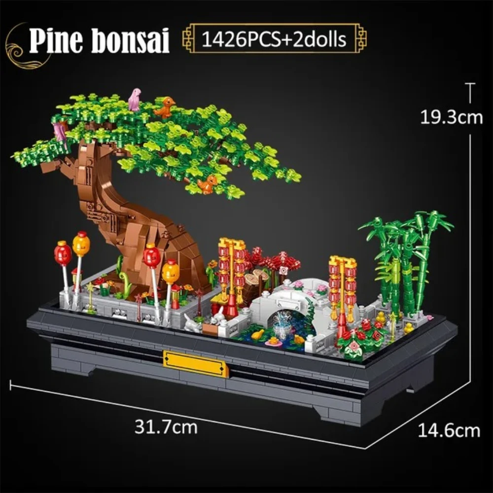 MOC Vetplant Bloem Bonsai Bouwstenen Set Bloesem Sakura Tafelornament Decor Bloem Idee Speelgoed Verjaardag Vakantiecadeaus