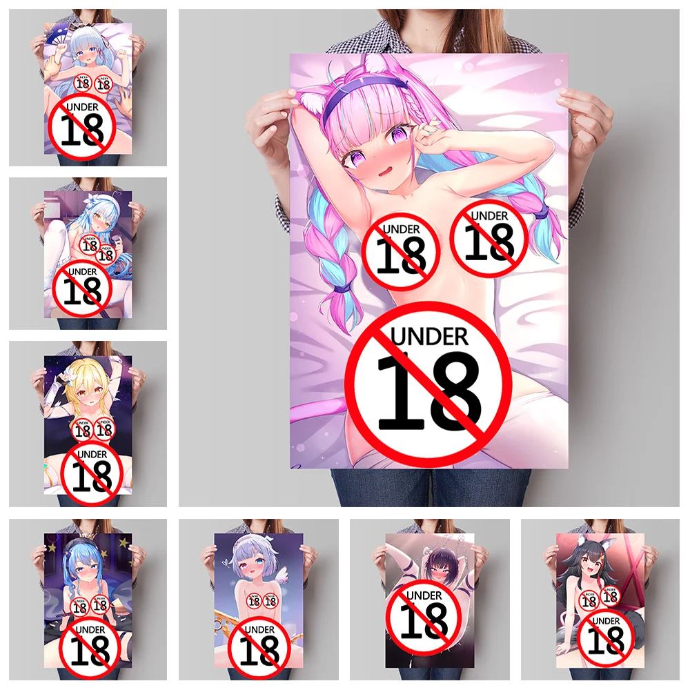 Manga Sexy Kawaii Girl Anime Poster Beauty Cartoon Art Picture Wall Decor Canvas Printing Painting for Bedroom Living Room Home