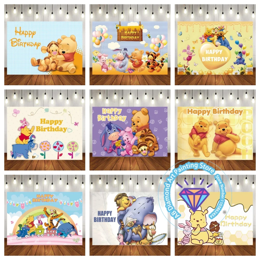 

Bear Winnie The Pooh AB Diamond Painting Kit Square Round Diamond 5D DIY Mosaic Handmade Art Adult Exquisite Gift Home Decor