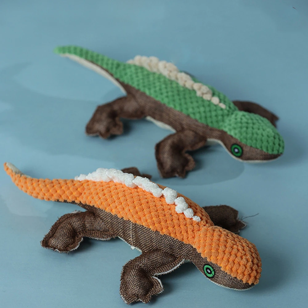 

Dog Chew Toy for Small Large Dogs Bite Resistant Plush Lizard Squeaky Sound Toys Puppy Interactive Training Durable Stuffed Toy