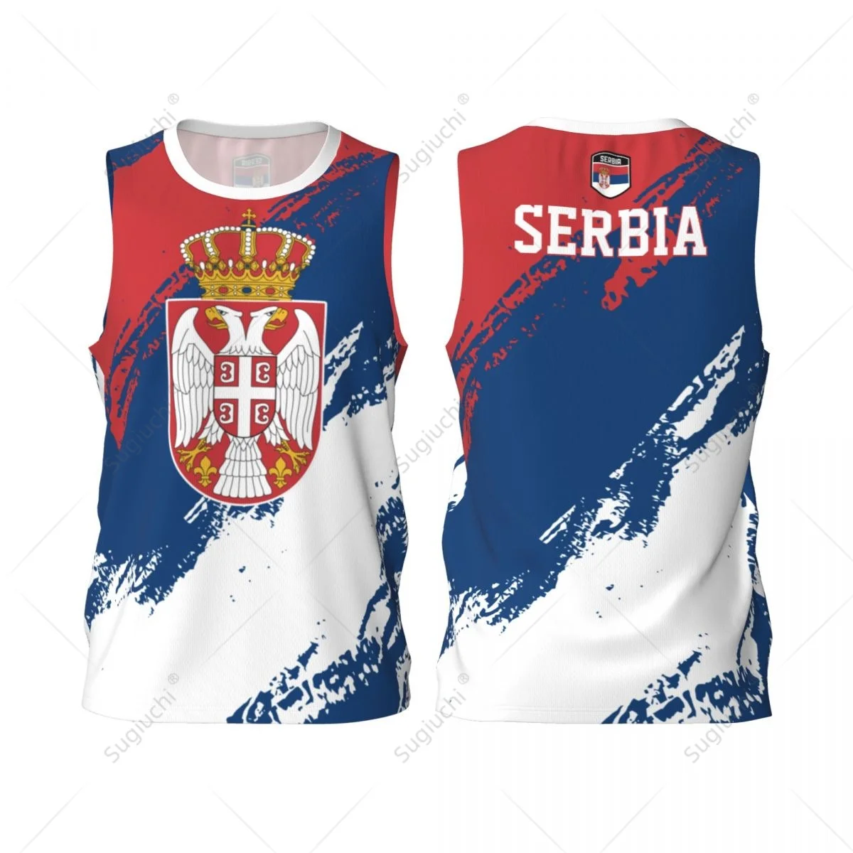 Men Basketball Sports Serbia Flag Running Fitness Multifunction Jersey Sleeveless shirt Custom Name Nunber Exclusive