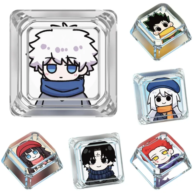 Hunter x Hunter Gon Freecss Killua Zoldyck dibujos animados Chibi tapas de teclado mecánico teclas transparentes personalizadas al por mayor