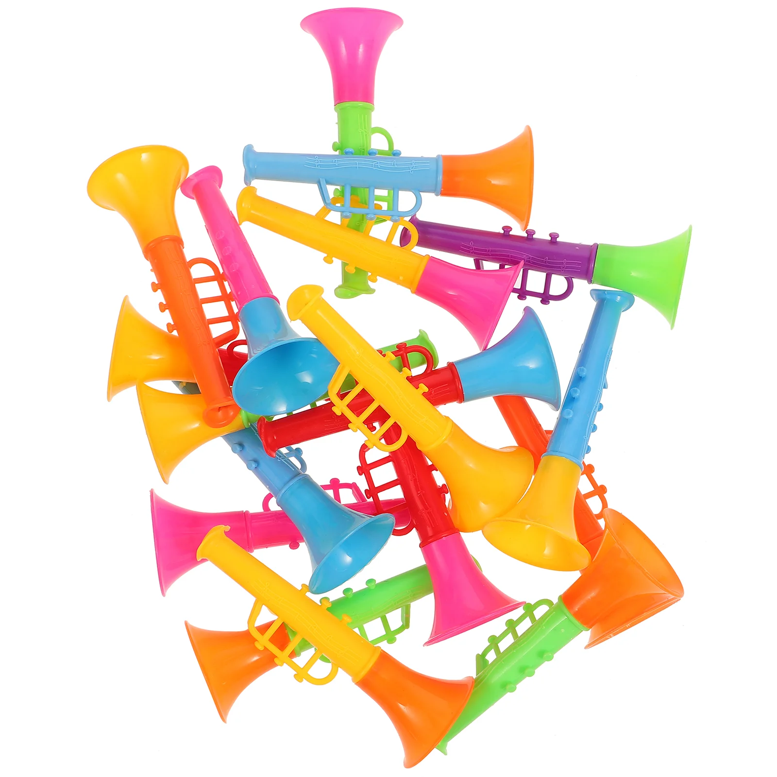 18 pezzi mini altoparlante piccolo giocattolo tromba giocattoli per bambini plastica per la casa bambini sicuri strumenti musicali interessanti e belli