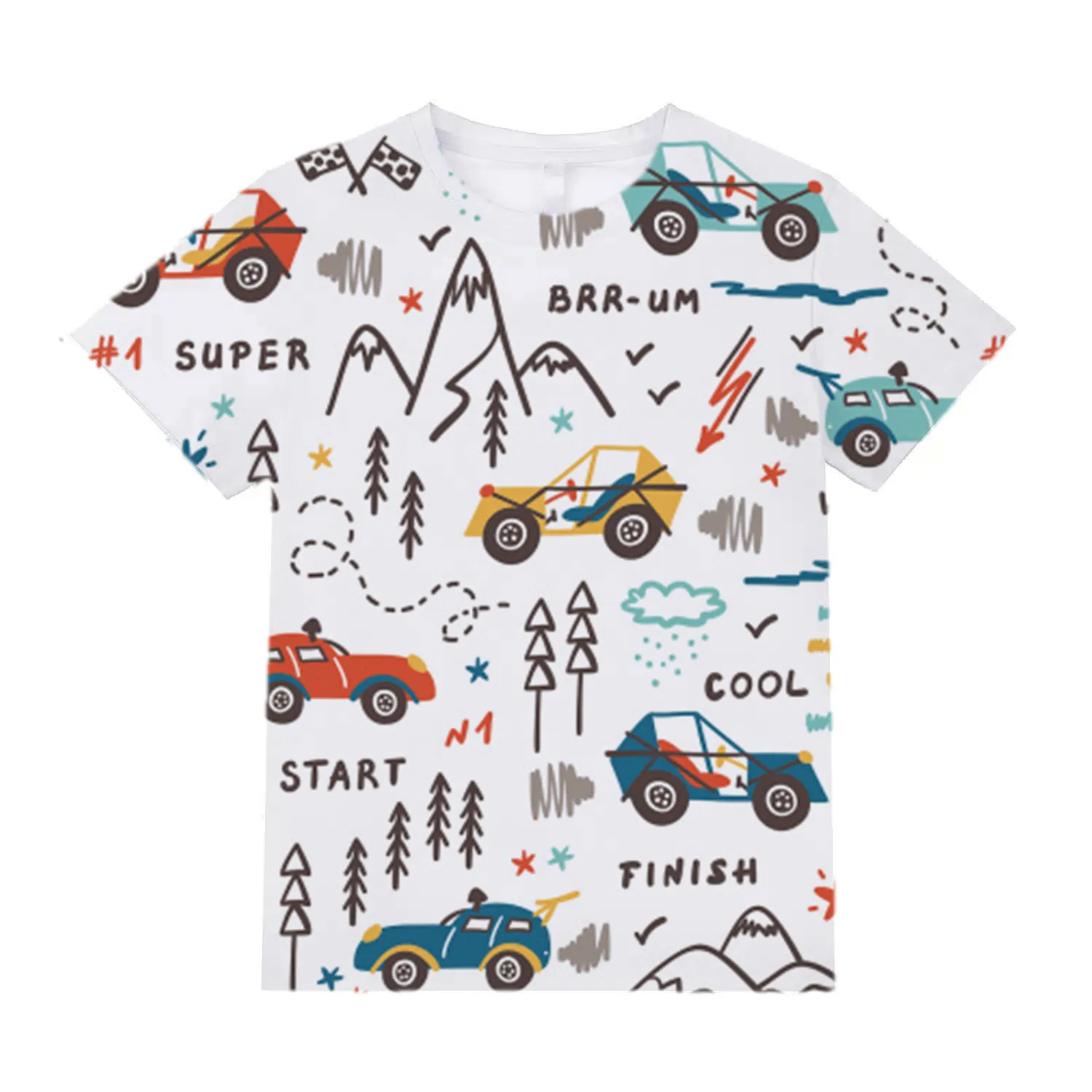 Kids Clothes for Girls from 2 to 7 Years Cute Things Cartoon Car Fashion T-Shirt Boys 9 to 14 Years White Tshirt Summer Tees Top