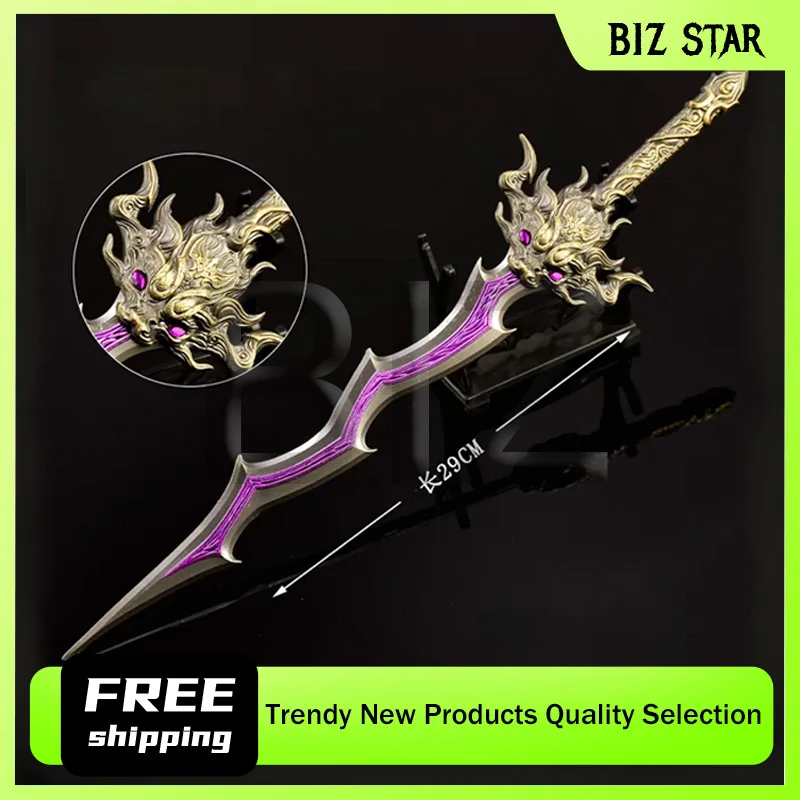 29 cm/11,42 Zoll Naraka: Bladepoint Kerze Gott Orden Spielzeug Schwert Spiel Peripheriegeräte Katana Samurai Messer Metall Waffe Modell Handwerk Spielzeug
