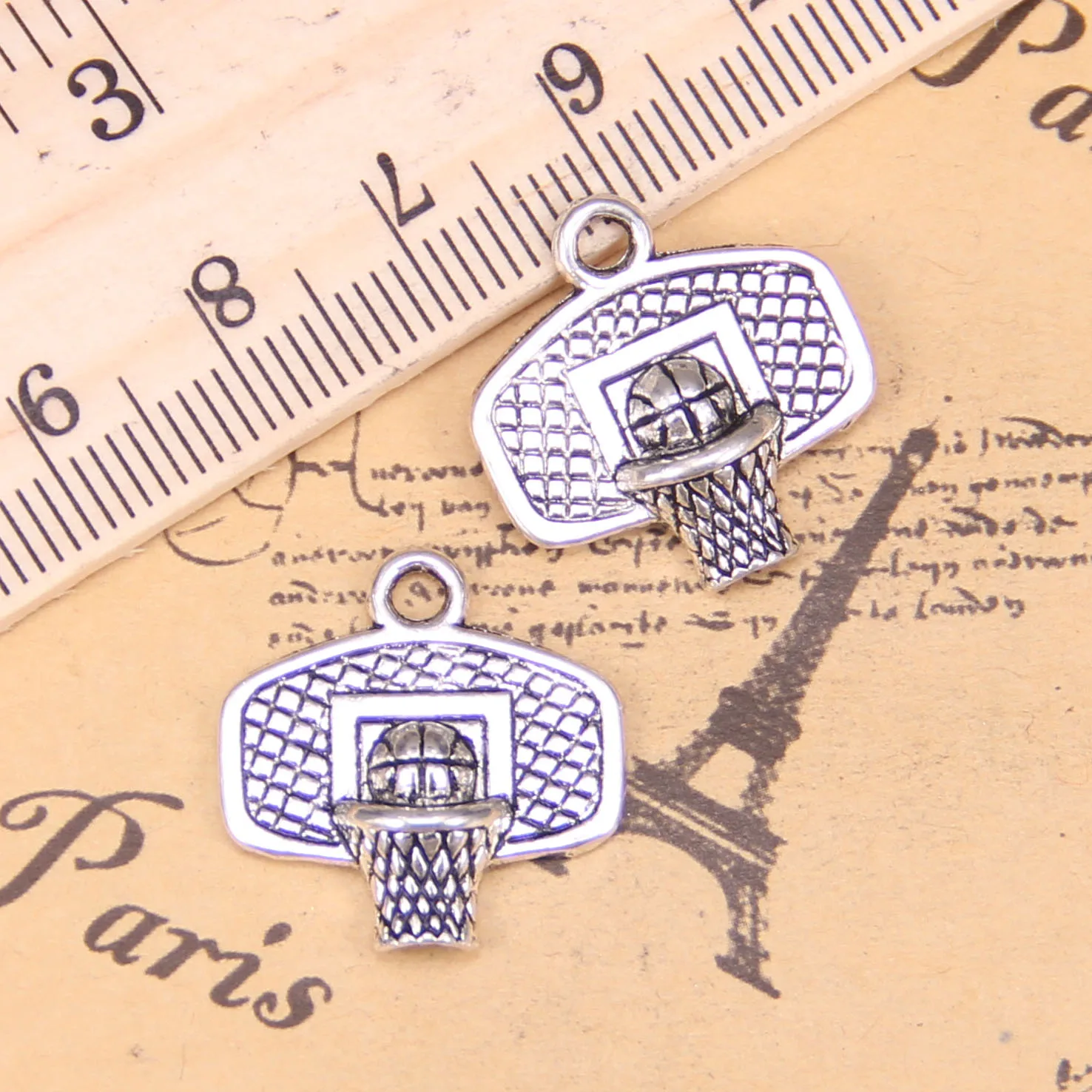 62pcs Jewelry Charms basketball basket 20x19mm Antique Silver Plated Pendants Making DIY Handmade Tibetan Silver Jewelry