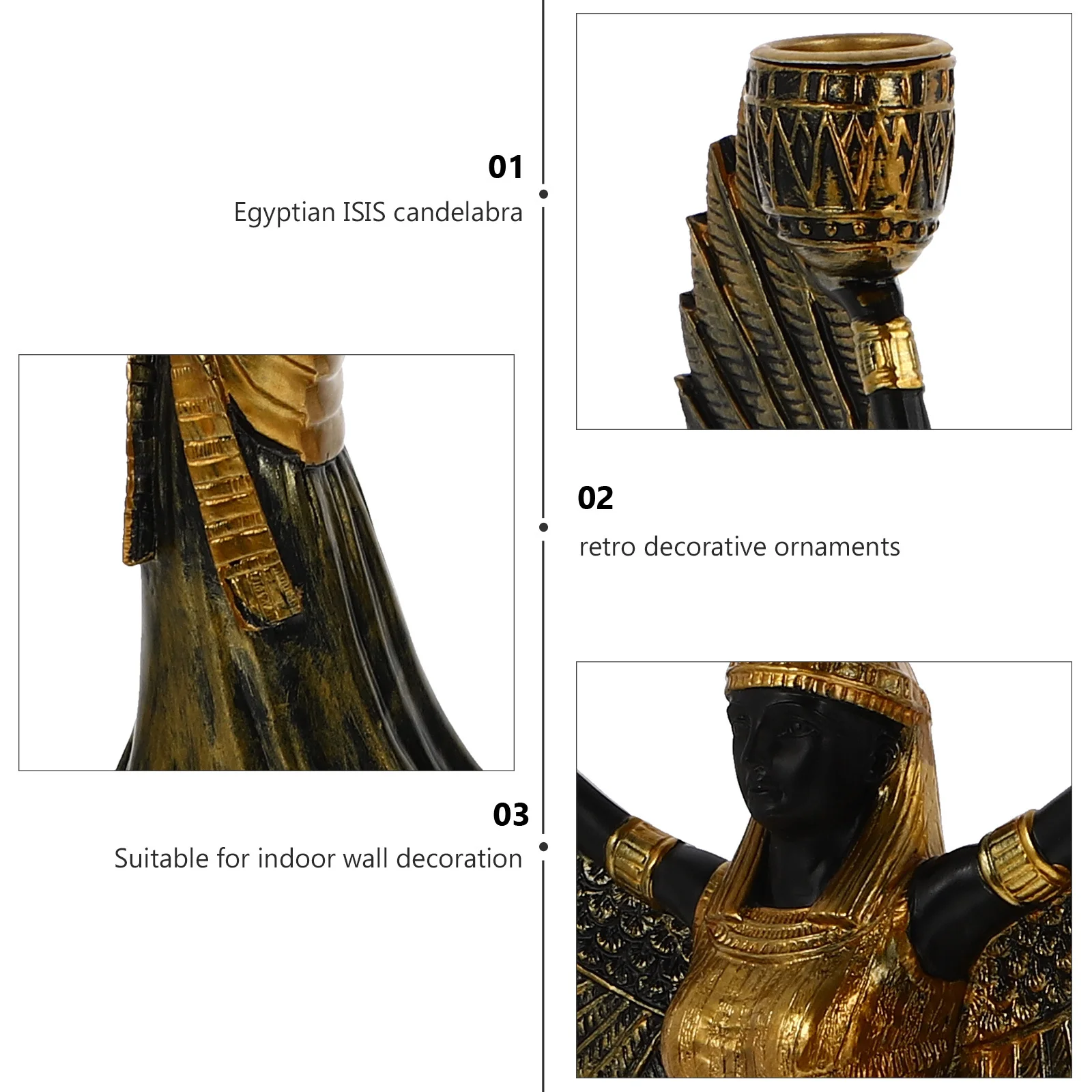 

Ancient Egyptian Resin Vintage Holder Decorative Ornament for Home Decor Cafe Bar Retro Style Holder