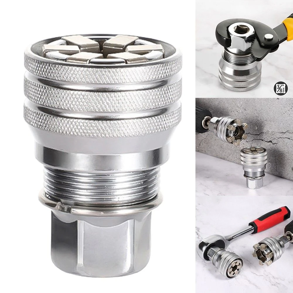 Universeller elektrischer Schraubenschlüssel-Adapter, passend für Standard-3/8-3/4'' 10 bis 19 mm Super-Steckschlüssel, multifunktionales Antriebswerkzeug – Detail 10