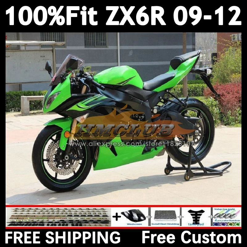 Injection green black Kit For KAWASAKI NINJA ZX-636 ZX-6R 2009 2010 2011 2012 158No.34 ZX 636 6R ZX636 ZX6R 09 10 11 12 Fairing