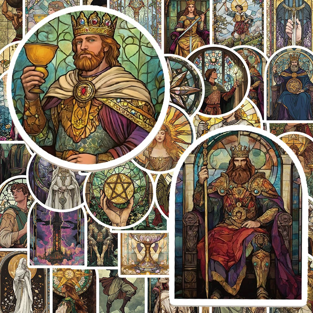 10/30/50 個クールレトロガラススタイルタロットカードステッカースーツケースオートバイギターバイク DIY 美的装飾ステッカーおもちゃ