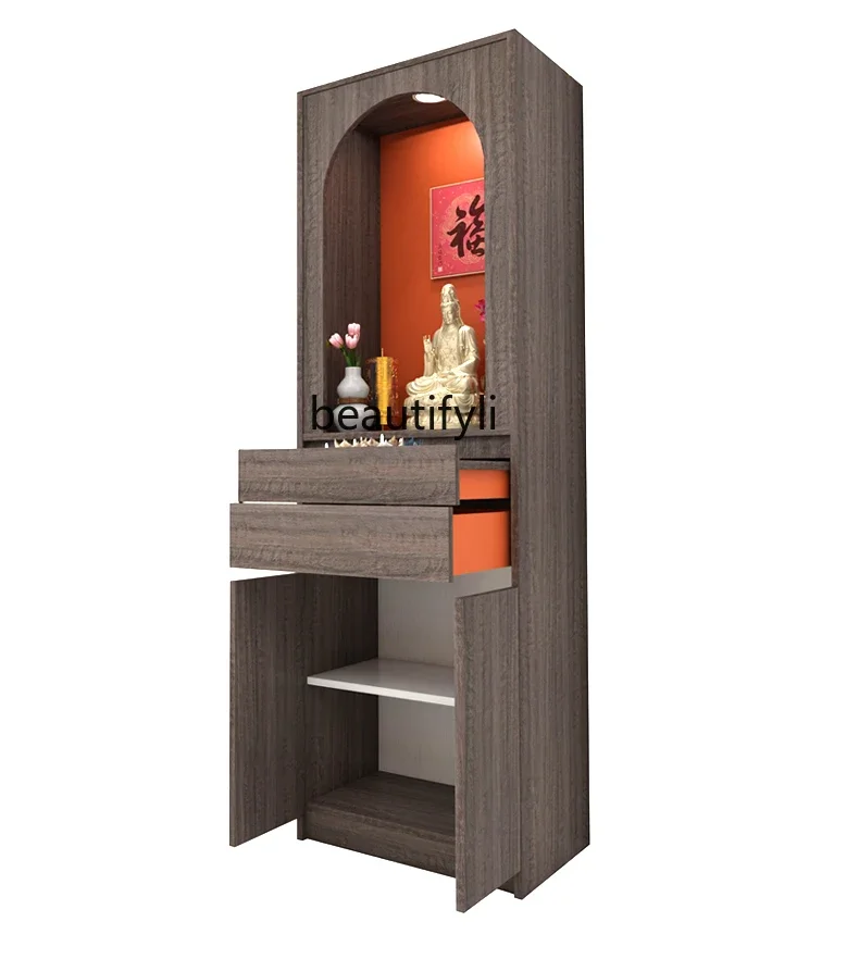 

A16 Home living room table modern light luxury Guanyin Guan Gong God of Wealth with door Buddha cabinet tablet tablet altar cabi