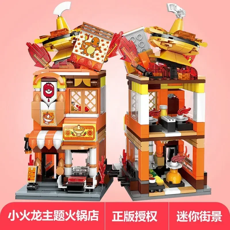 Pokemon Series Building Ornaments Blocks Sets Keeppley Pikachu Pokemon Street View Bricks City Building Toys Gifts Kids