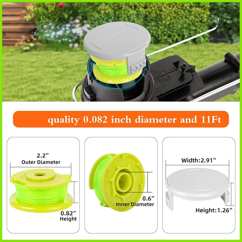 

ABUH-Replacement Weed Wacker String For Ryobi One Plus+ AC80RL3 Trimmer Line For Ryobi Weed Wacker Trimmers