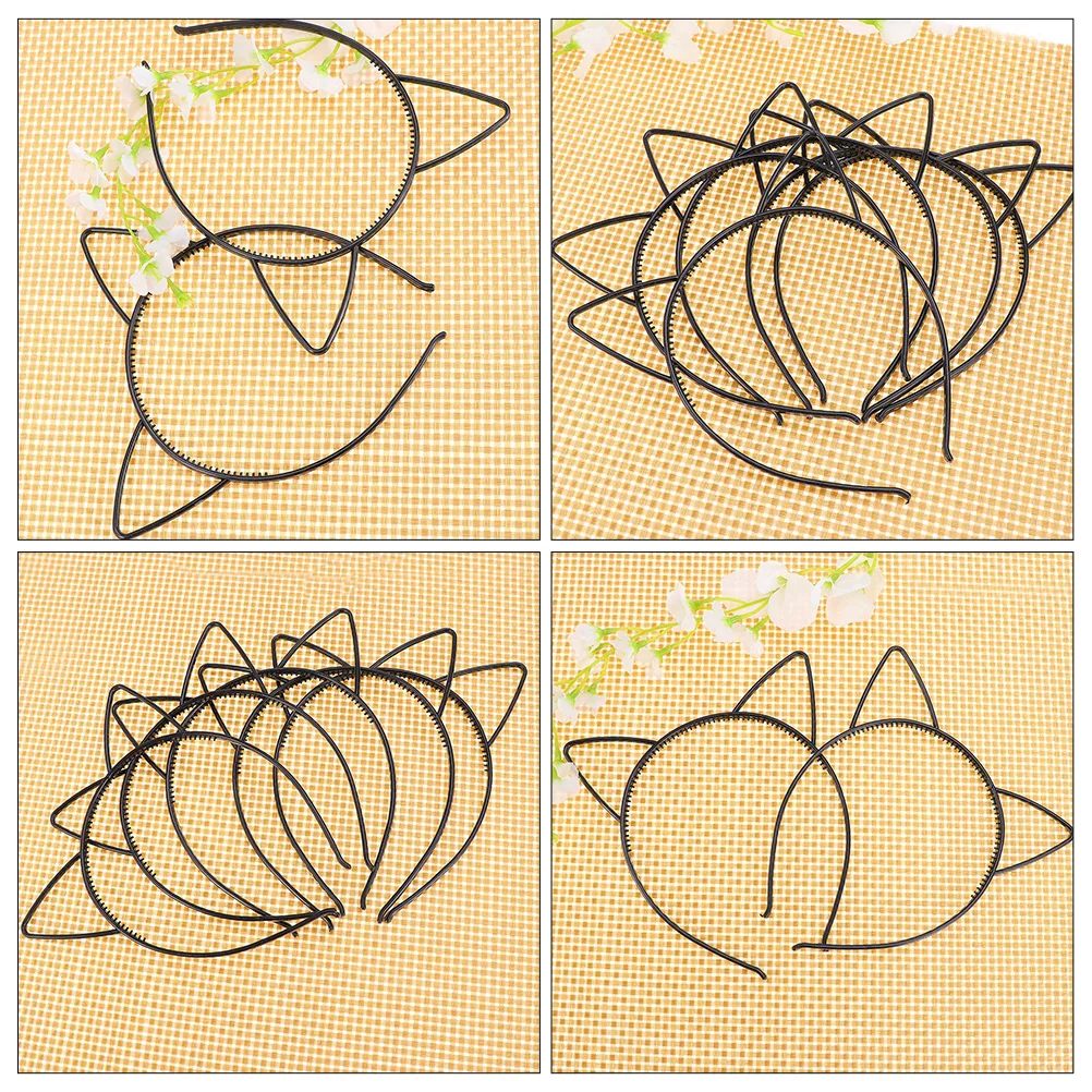 24 Pcs Cat Ears Headband Decor Party Costume Supplies Headdress Headgear Plastic Child Hair Hairband Cute