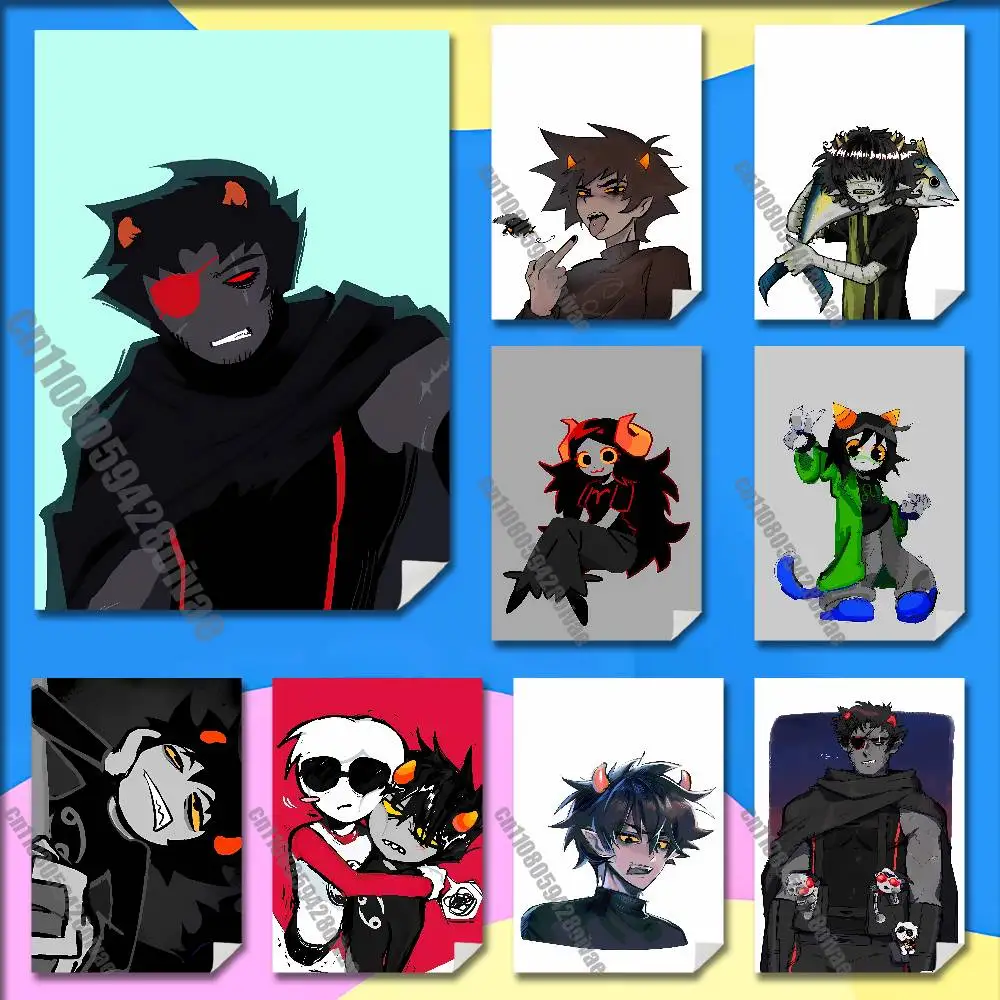 

H-Homestuck V-Vriska S-Serket Poster Sticker For Bars 40x60cm Self-adhesive Ornament Collectibles Playbill Cover
