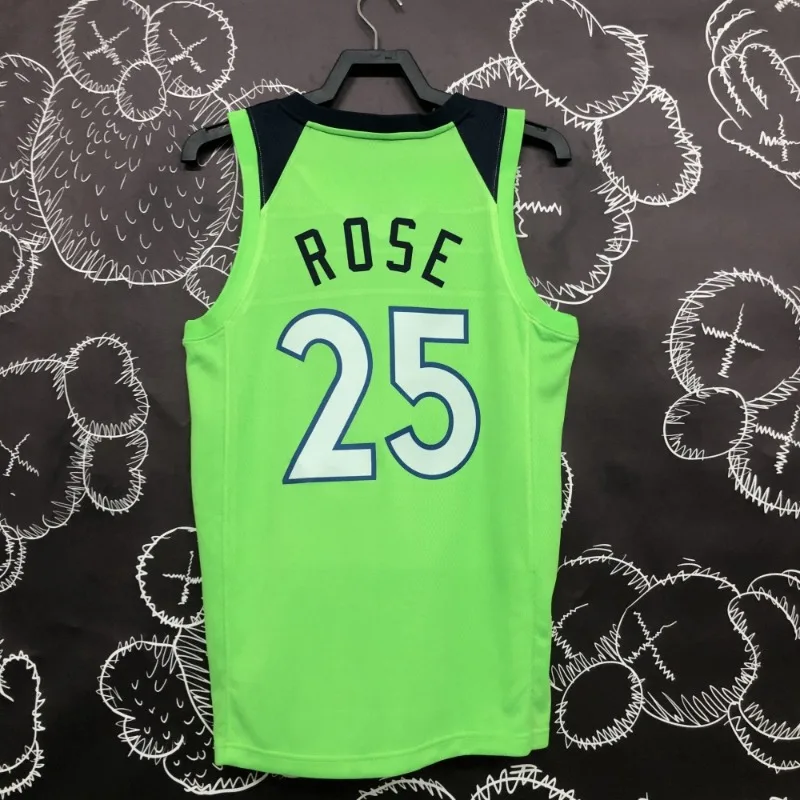 24/25 Newest Timberwolves Fluorescent Green Basketball Vest Casual Sports Men's Boys Summer Sleeveless T-Shirt Breathable