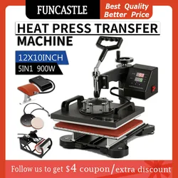 5/8 in 1 Heat Press T Shirt Heat Transfer Printer Muntifunctional Sublimation T-shirts Hot Press For Mug/Hat/Plate/Bottle