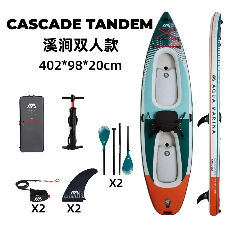 340CM 402CM CASCADE TANDEM-Inflatable Stand Up Paddle Board, Kayak Boat, Raft SUP,rafting, Single and Double Seats
