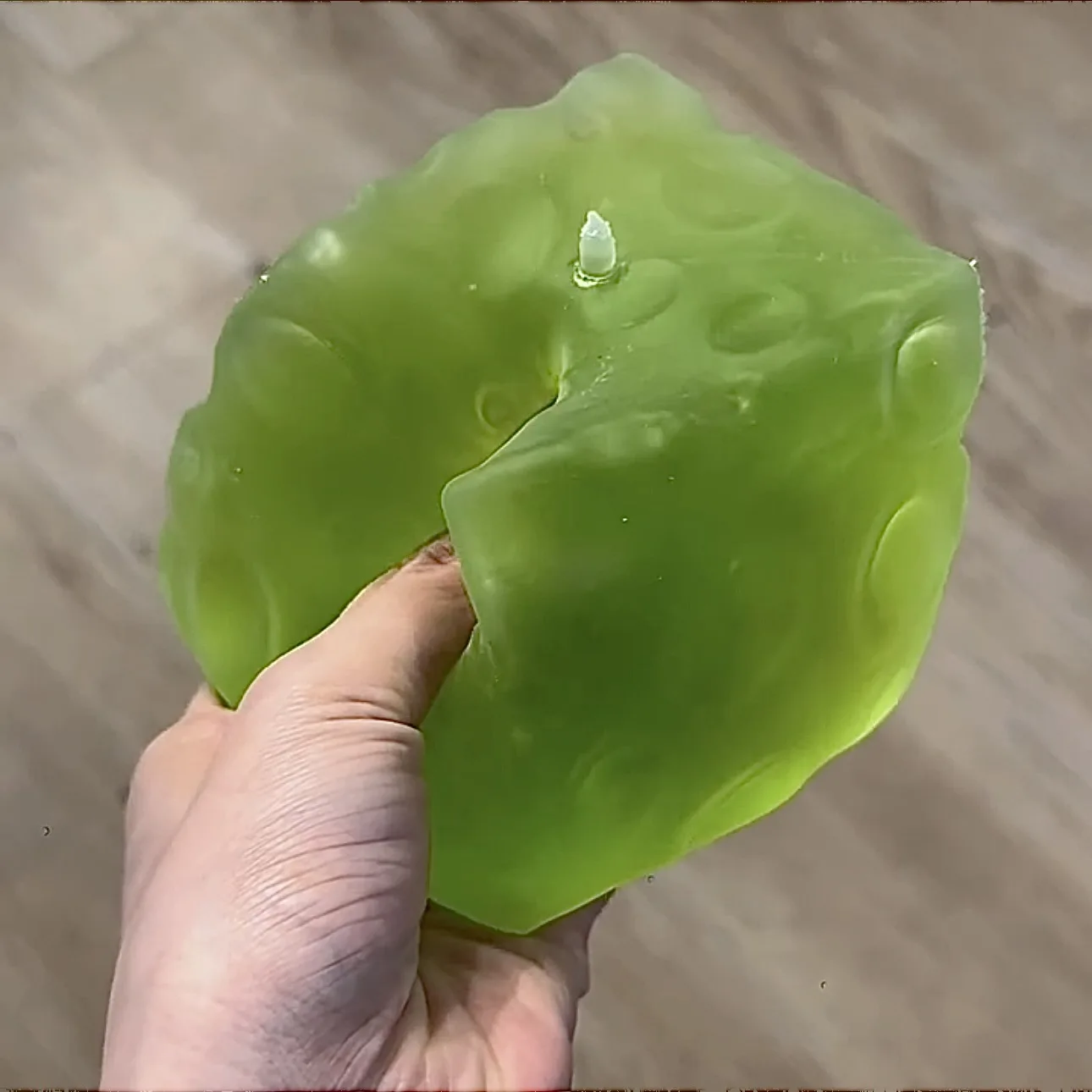 Simulated Green Ice Cube Handmade Squishy Toy, Sensory Soft Squeeze Fidget, Anxiety Relief Desk Accent for Adults Small Gift - view 4