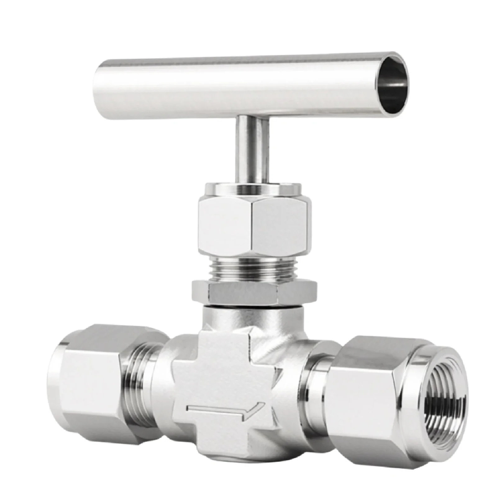 High Pressure 316L Stainless Steel Needle Valve Compression Valve Flow Control Gas Water Oil Liquid Tube Fitting 3000PSI