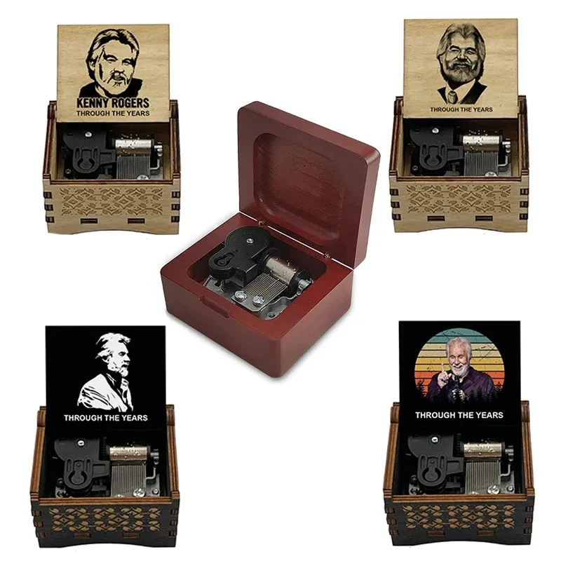 Classic Through the Years Wind Up Music Box, 18 Tones Mechanical Movement, Friends Birthday Family Festival Wooden Gift
