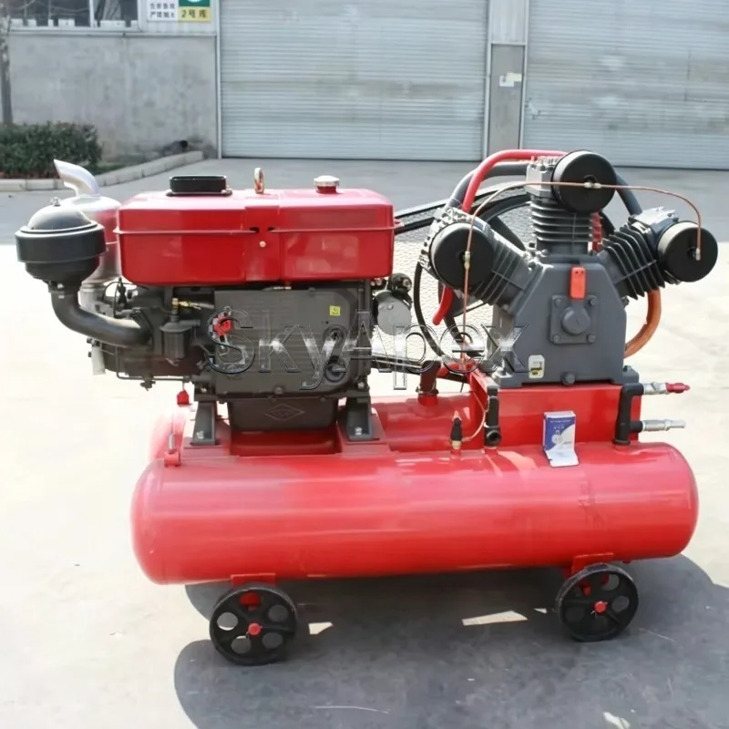 Diesel Piston Air Compressor Mining Rock Drill Jackhammer Mobile Tire Repair Special Air Pump Compressor