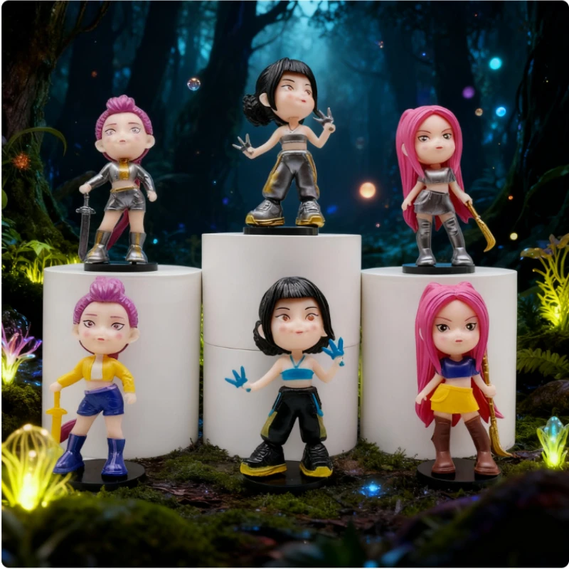 6 pcs/8 pcs/12 pcs Anime KPOP Demon Hunters Pluche Heks Jacht Serie Model Beeldjes kinderen speelgoed Beeldjes Geschenken Kerstcadeaus