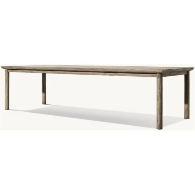 Solid Teak Outdoor, Dining Set Elegant Wooden Table with Hotel All-Weather Corded Seats