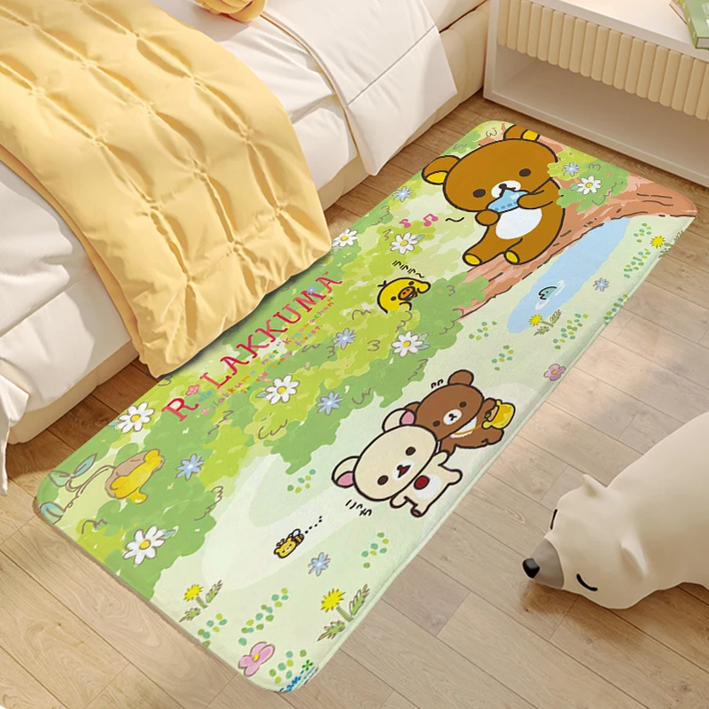 Carpet for Children's Room R-Rilakkumas Washable Non-slip Kitchen Bathroom Mat Funny Doormat Entrance Door Custom Bathroom Rugs