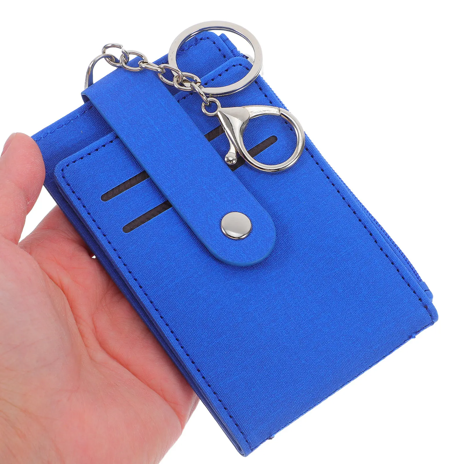 

PU Card Holder Keychain Card Case Waterproof Business Id Work Badge Bus Pass Protector Wallet for Men Women Keychain Wallet Men