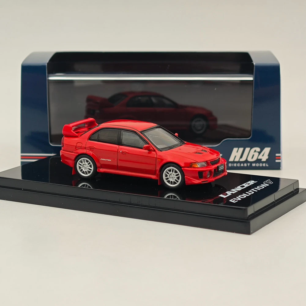 Hobby Japan 1:64 Lancer GSR Evolution V (CP9A)1998 met Mud Flap Palmer Red HJ 642032 AR gegoten modelauto beperkte collectie