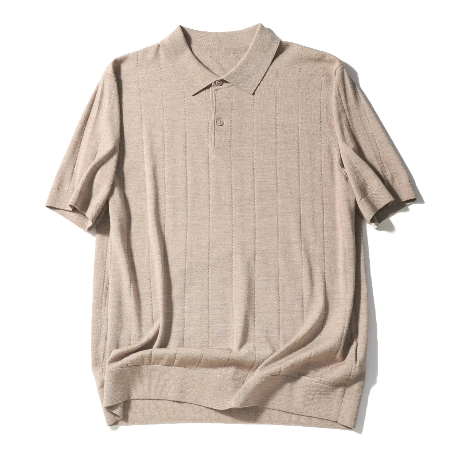 2026 summer new Italian luxury old money style high-end 100% wool cool knitted short-sleeved POLO shirt
