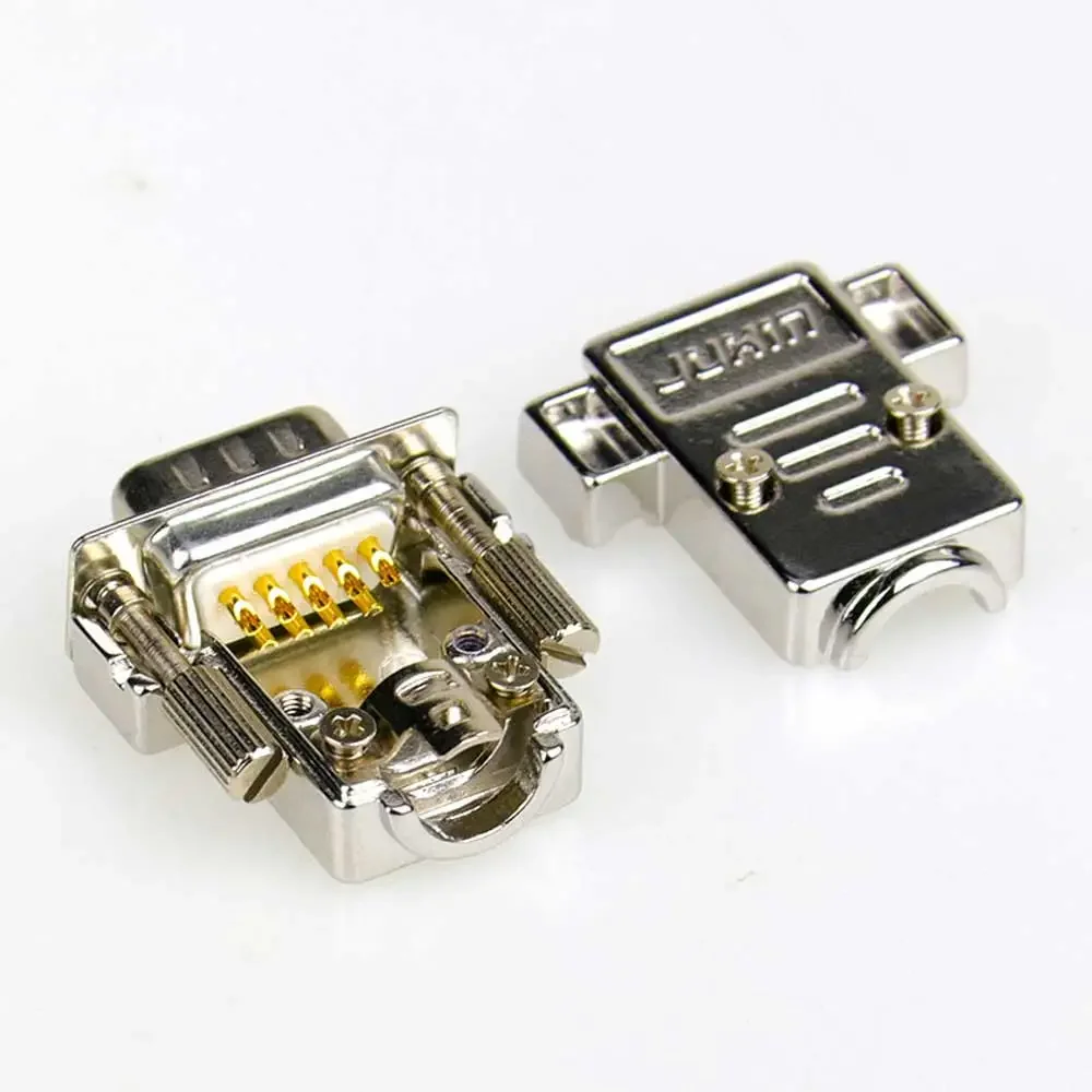 Mini Version DB9 Male Plug / Female Socket Metal Shell Kit RS232 9 Pin Serial Port Connector RS485 RS422 COM D-SUB9 Adapters