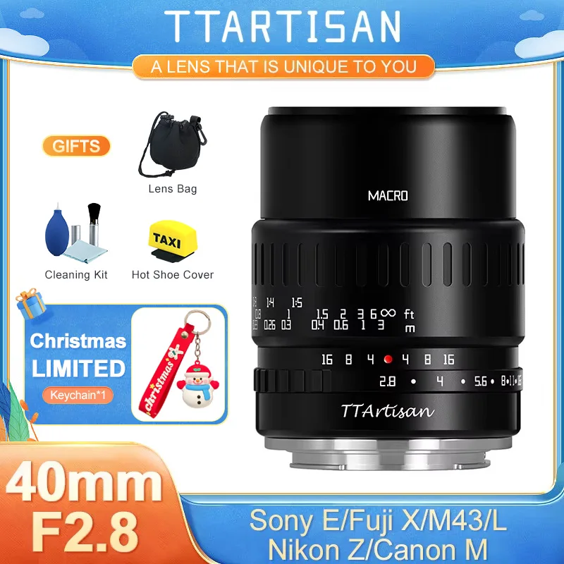 TTArtisan 40mm F2.8 APS-C Macro Lens Manual Focus for SONY E FUJI XF Canon M Panasonic Olympus M4/3 Nikon Z Leica Sigma L Mount